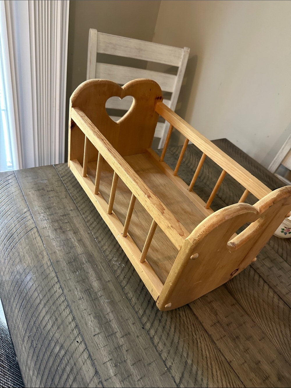 Wooden Doll Cradle - Natural Finish Kids Toy